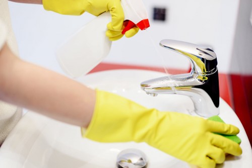 Staff assessing details of a cleaning service concern