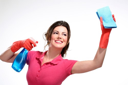 Commercial cleaning team working in a Harringay office interior